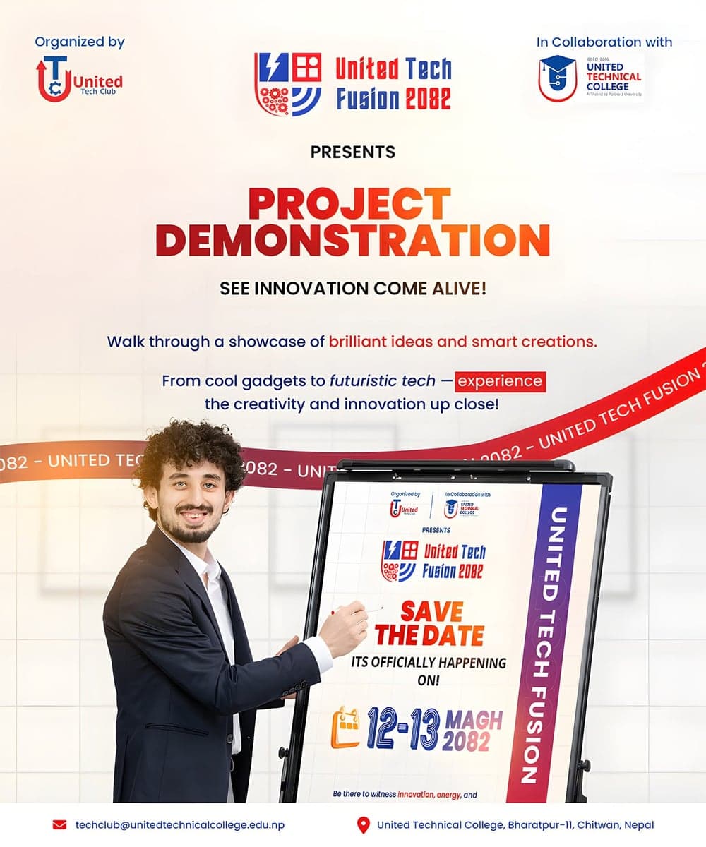 Project Demonstration poster, United Tech Fusion 2082