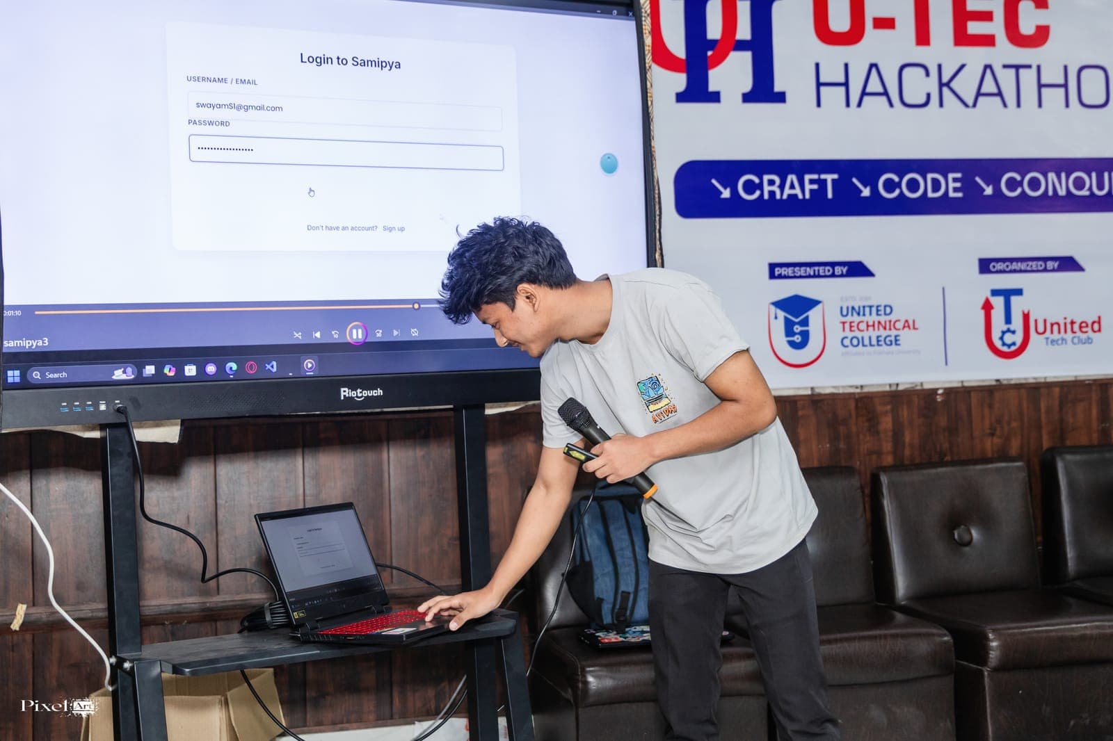 A live project demo during U-TEC Hackathon Beta