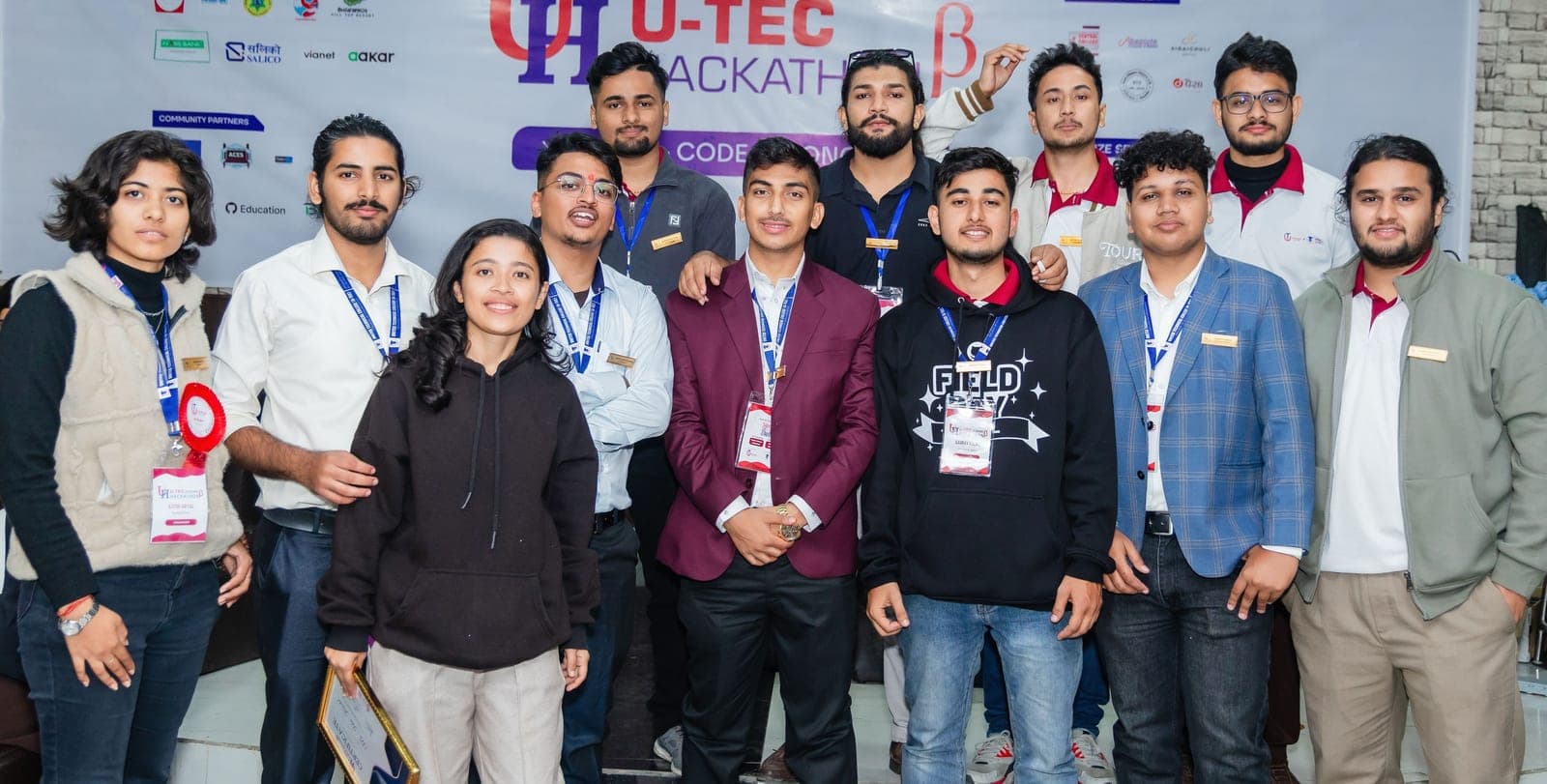 Participants and organisers together at U-TEC Hackathon Beta
