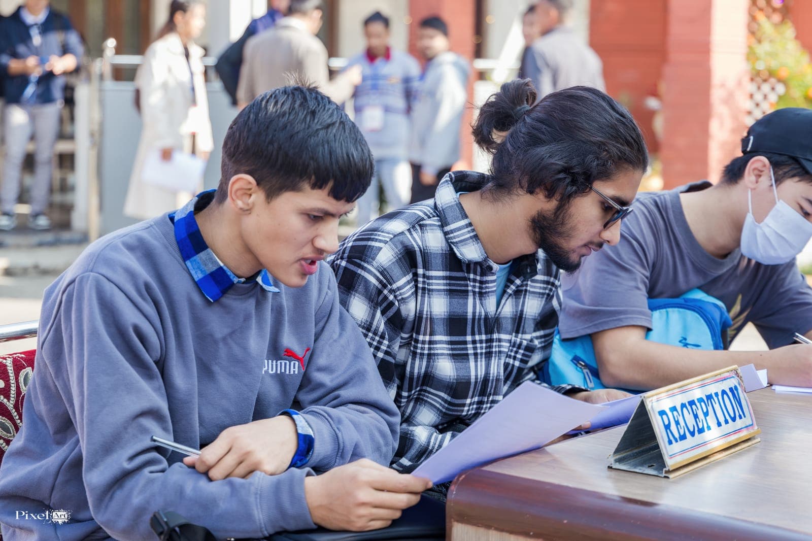 Participants at the registration desk of U-TEC Hackathon Beta