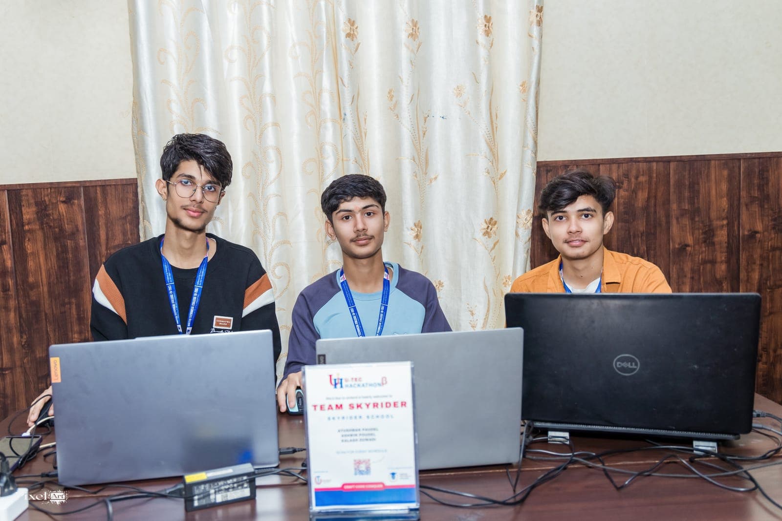 A team at their station during U-TEC Hackathon Beta