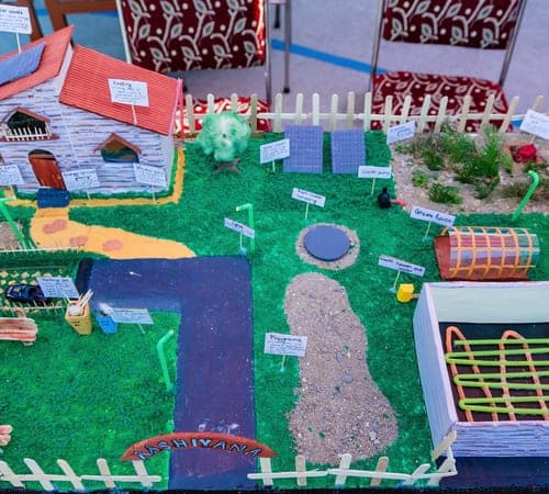 Student-built model of an eco-friendly home